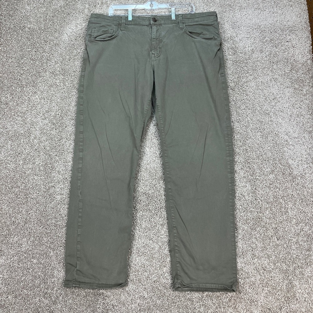 Mavi Matt Pants Mens 40x32 Olive Green 5 Pocket Relaxed Straight Leg Twill
